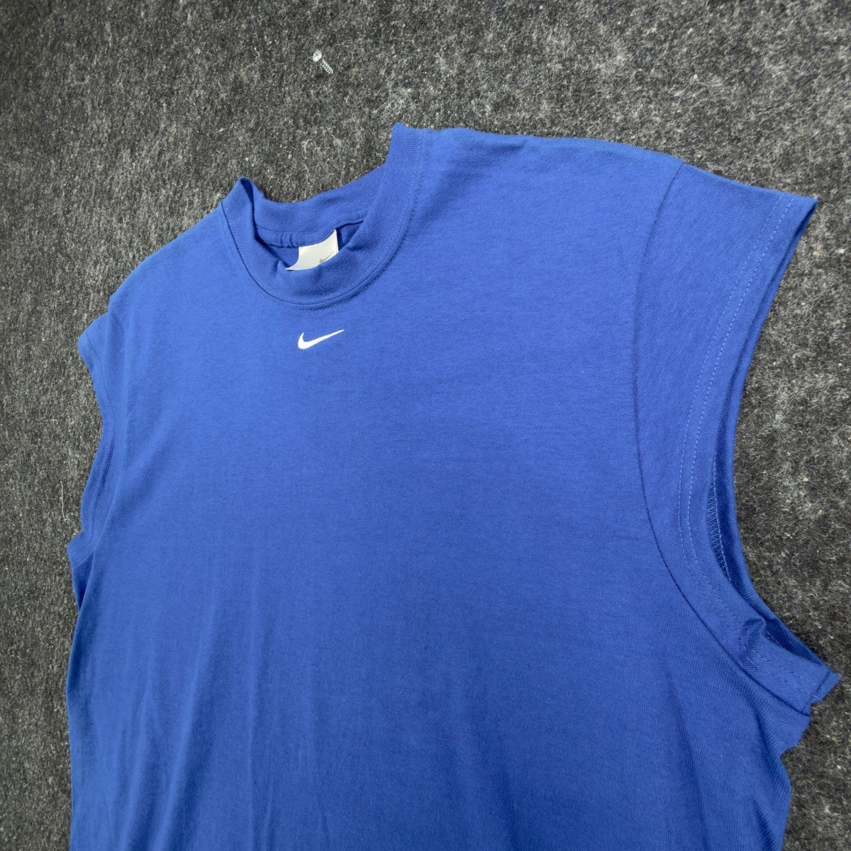 Y2K Nike Center Swoosh Sleeveless Basketball Shirt Men's Medium Blue NWT