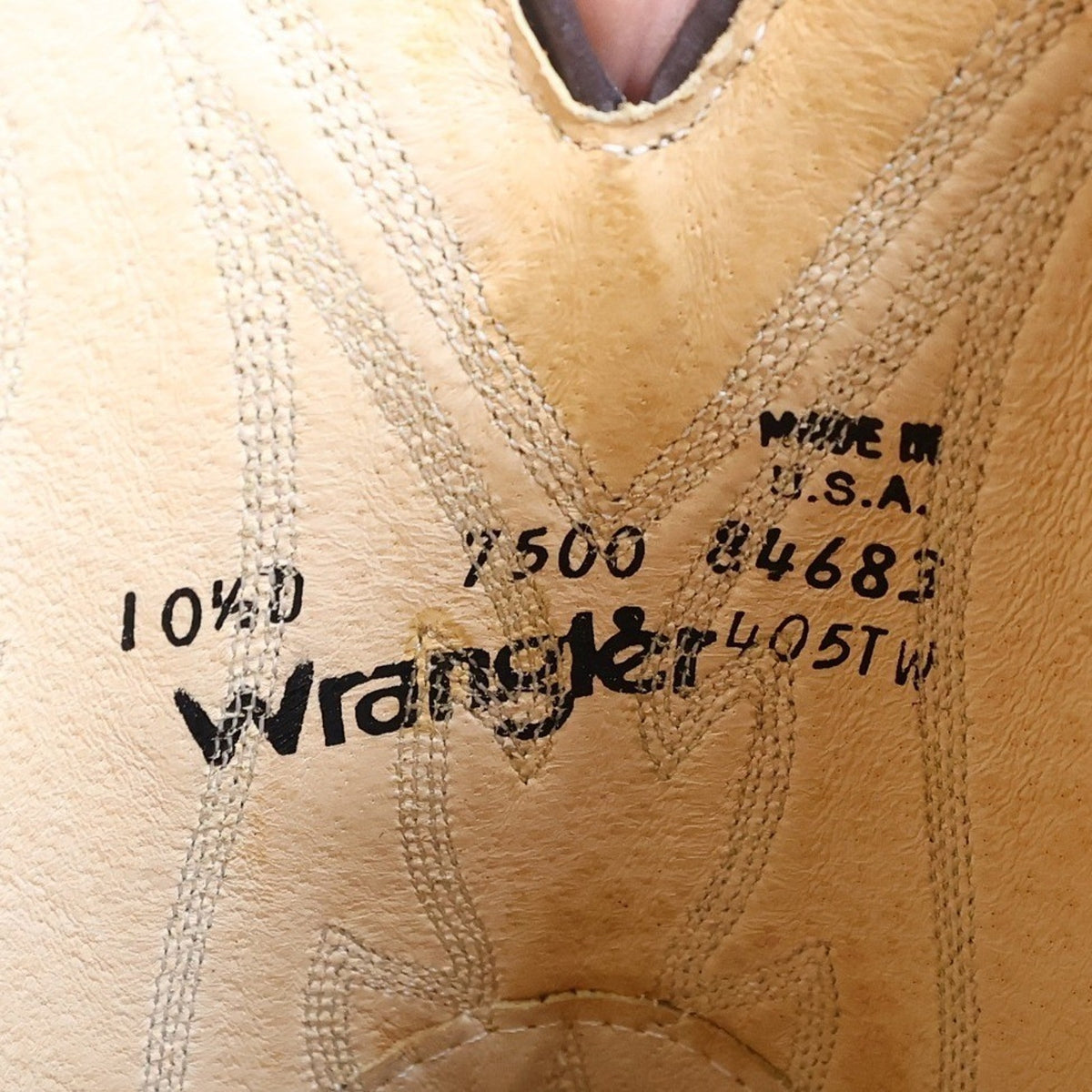 Wrangler Vintage Trophy Series Cowboy Boots Mens 10.5 D Taupe Leather NIB USA