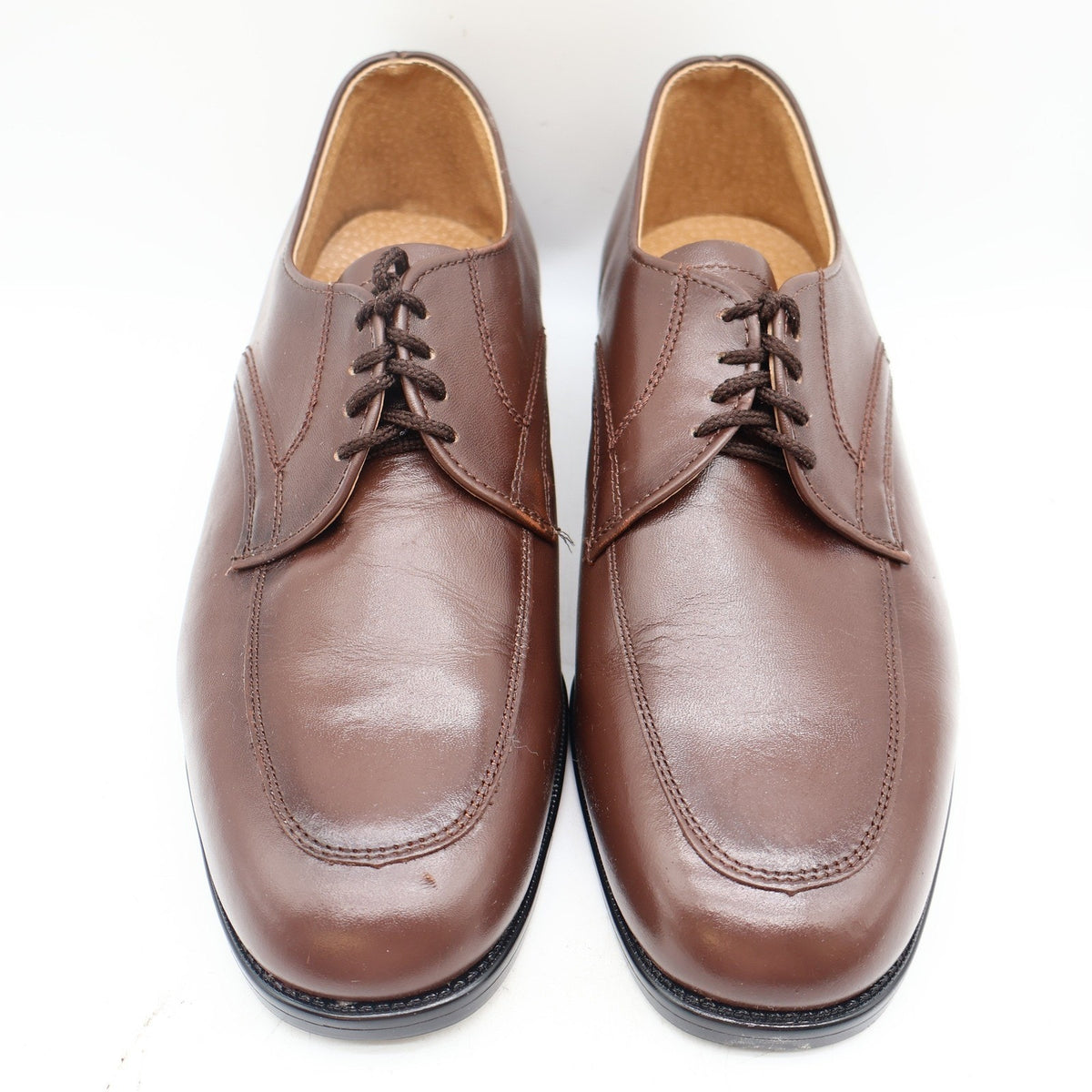 Vintage Barclay 97124 Brown Leather Oxford Shoes Men's 9.5 EEE Wide USA Deadstock