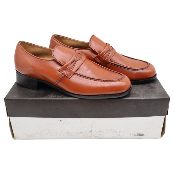 Vintage Barclay Endicott Johnson 96140 Cognac Leather Loafers Men's 7D USA Deadstock