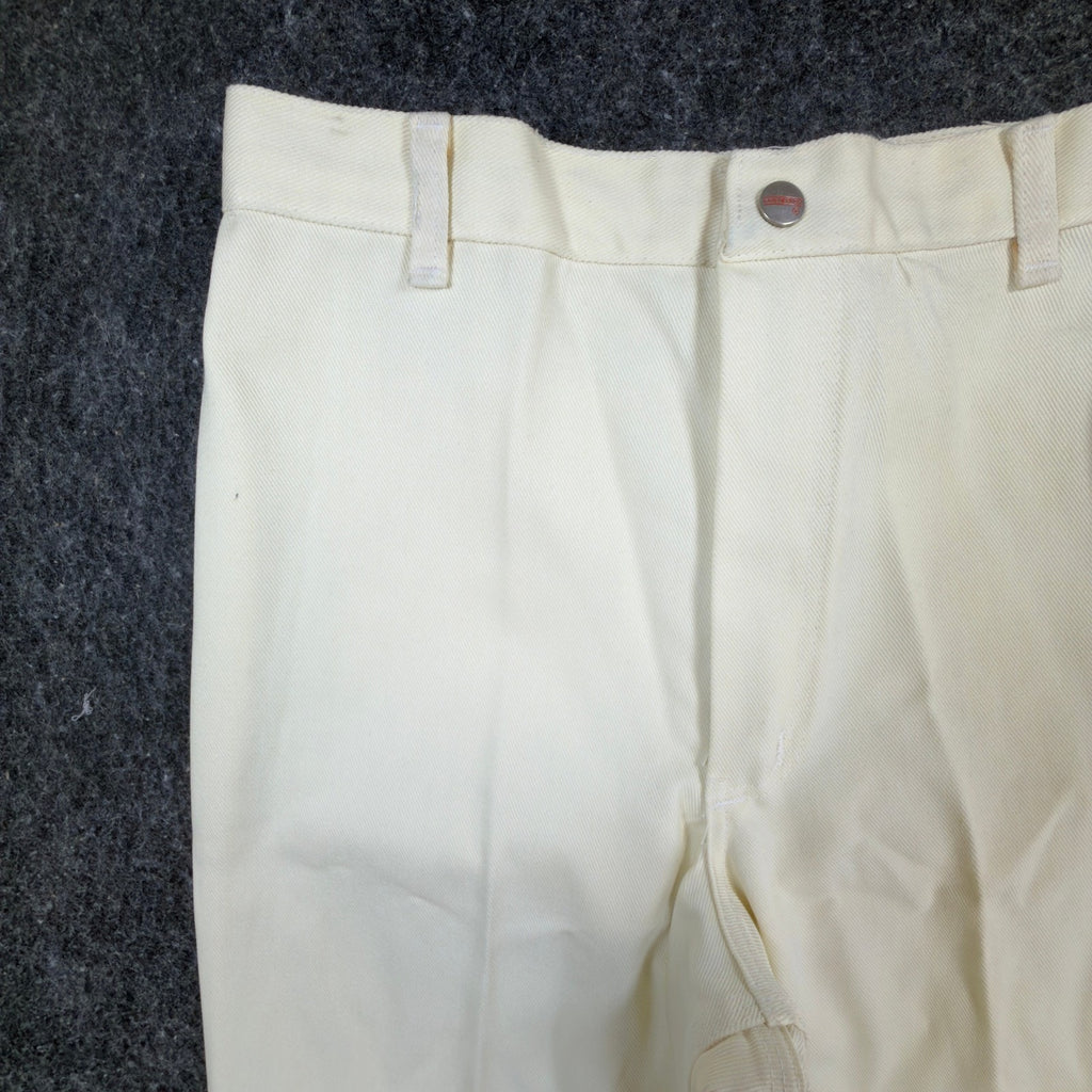 Lady Maverick Pants Womens 12 Vintage 70s Cream High Rise Wide Leg Deadstock NWT