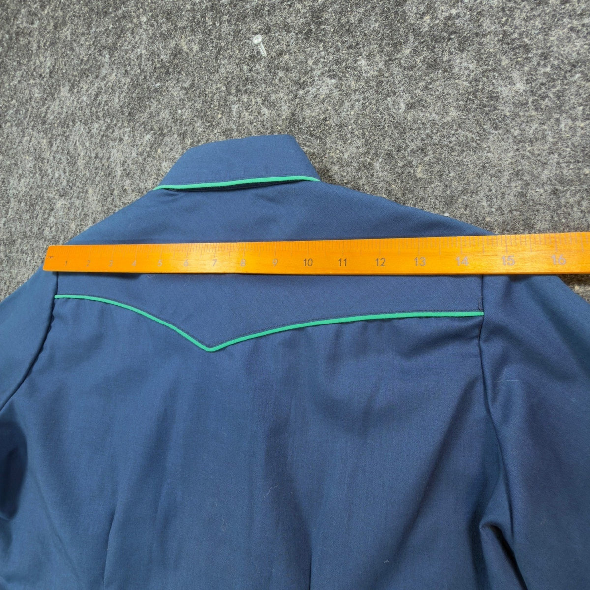 Zenith Evans Vintage 80s Shirt Womens 10 Blue Western Pearl Snap Green Piping