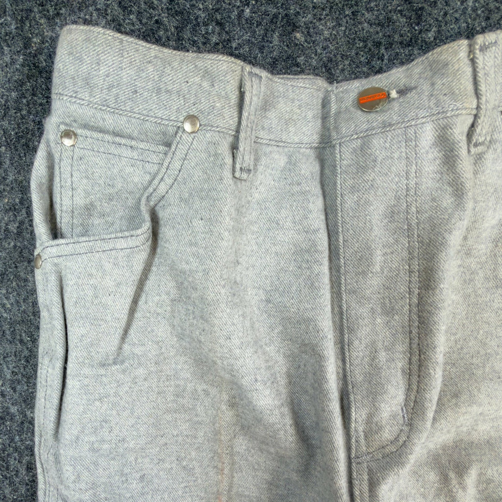 Maverick Pants Misses 14 Vintage 80s Gray Cotton Straight Leg Made in USA NWT