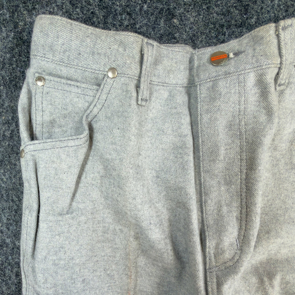 Maverick Pants Misses 14 Vintage 80s Gray Cotton Straight Leg Made in USA NWT