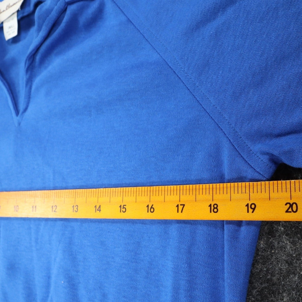 Vintage 1980s Tumbleweeds Blue Raglan Polo Shirt Women’s Small USA Deadstock