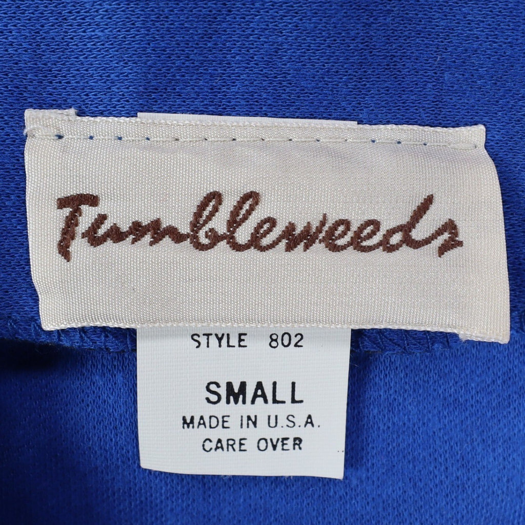 Vintage 1980s Tumbleweeds Blue Raglan Polo Shirt Women’s Small USA Deadstock
