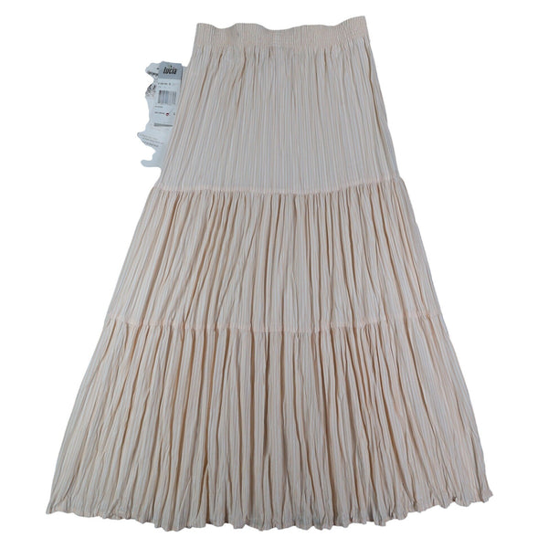 Lucia Vintage 90s Peach Cream Tiered Broomstick Maxi Skirt New With Tags Size S