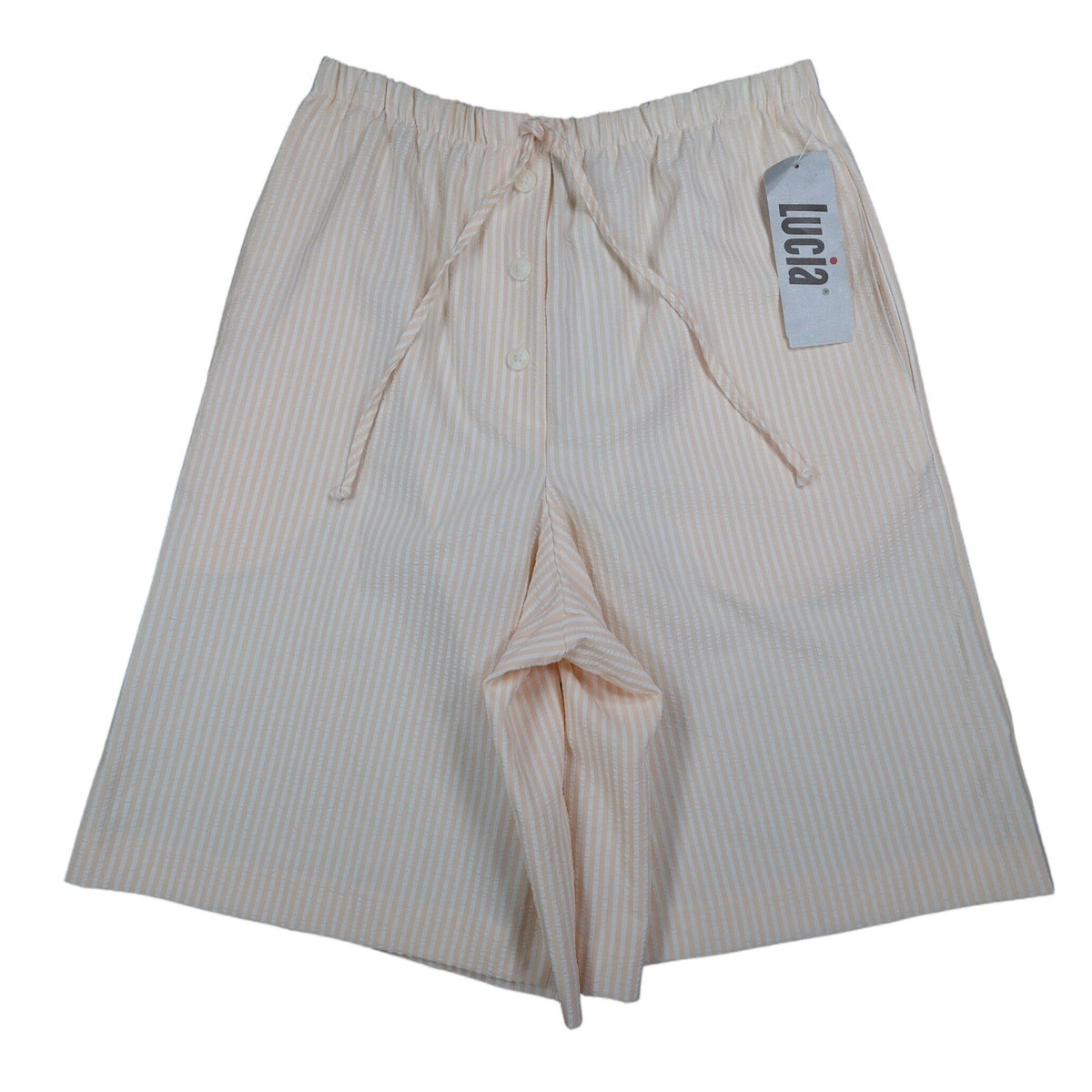 Lucia Vintage 90s Peach Striped Seersucker Shorts New With Tags Size Small