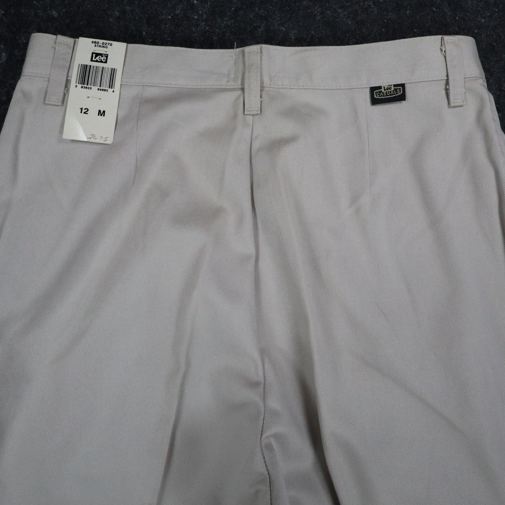 Lee Casuals Womens Vintage 90s Khaki Double Pleat Wrinkle Free Trousers 12 M