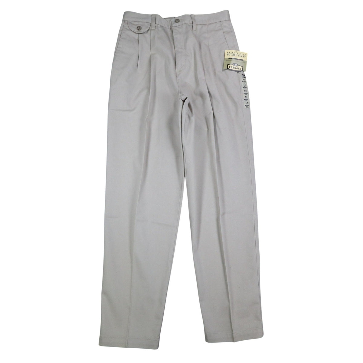 Lee Casuals Womens Vintage 90s Khaki Double Pleat Wrinkle Free Trousers 12 M
