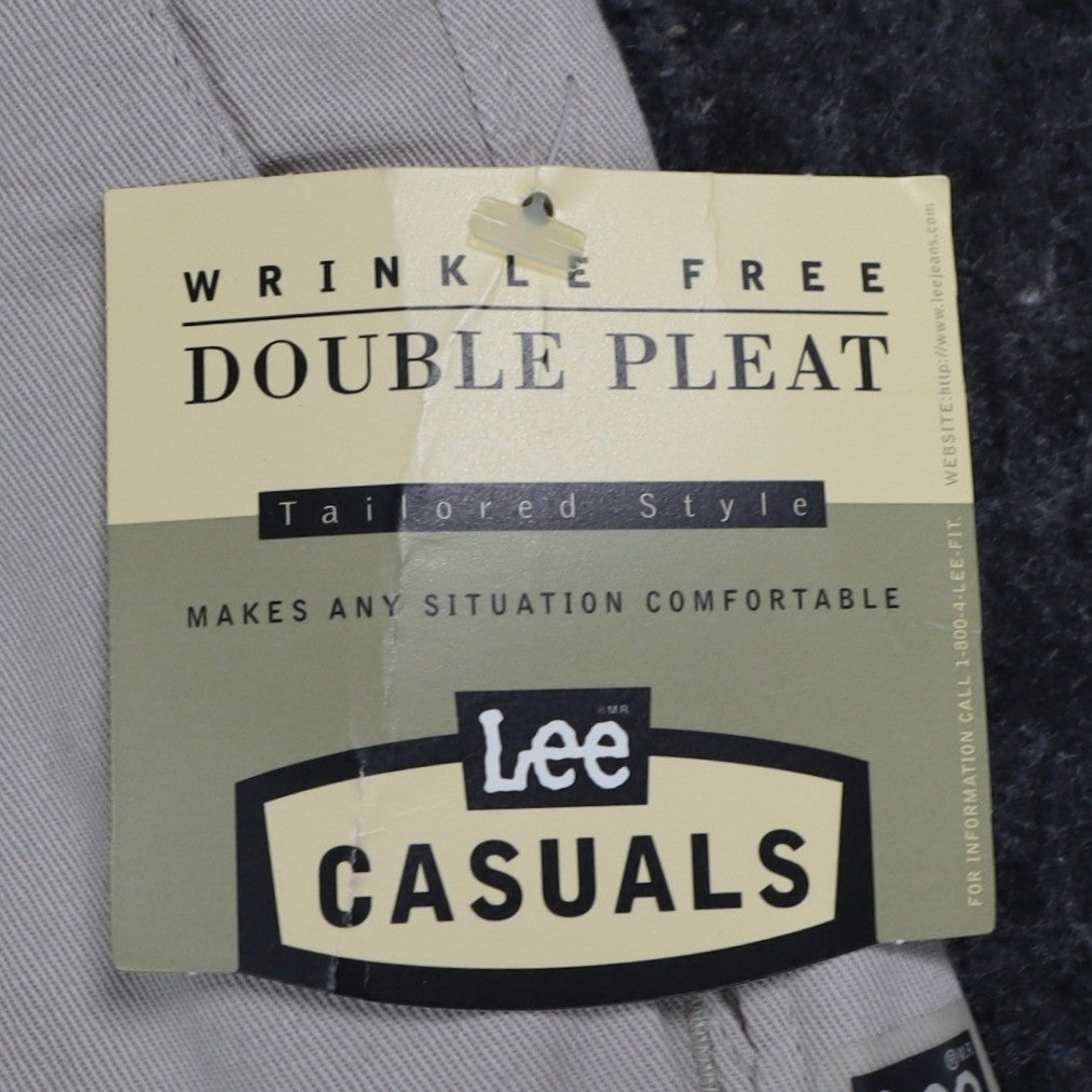 Lee Casuals Womens Vintage 90s Khaki Double Pleat Wrinkle Free Trousers 12 M