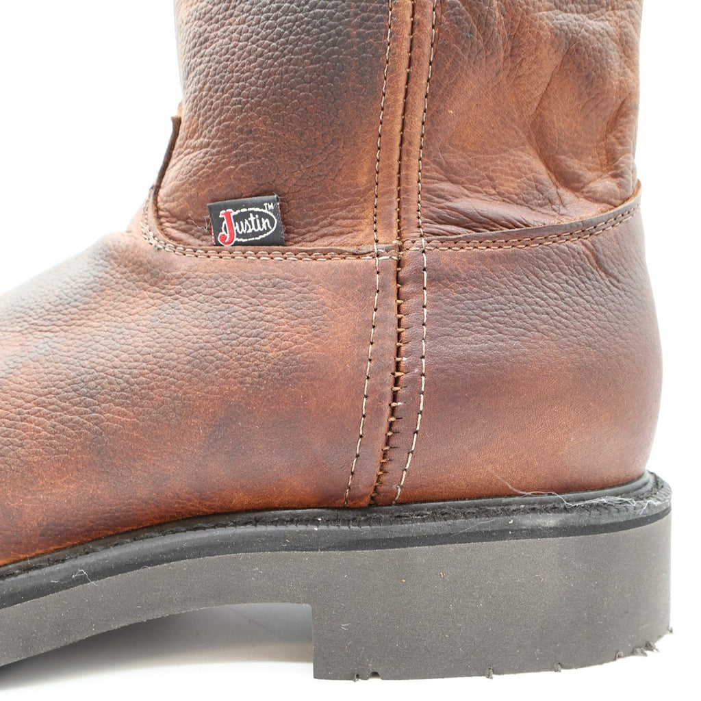 Justin Conductor 4765 Briar Steel Toe Pull-On Work Boots New With Tags Size 13 D