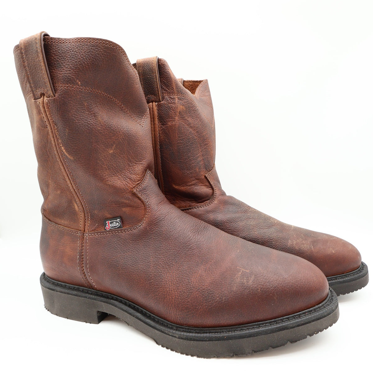 Justin Conductor 4765 Briar Steel Toe Pull-On Work Boots New With Tags Size 13 D