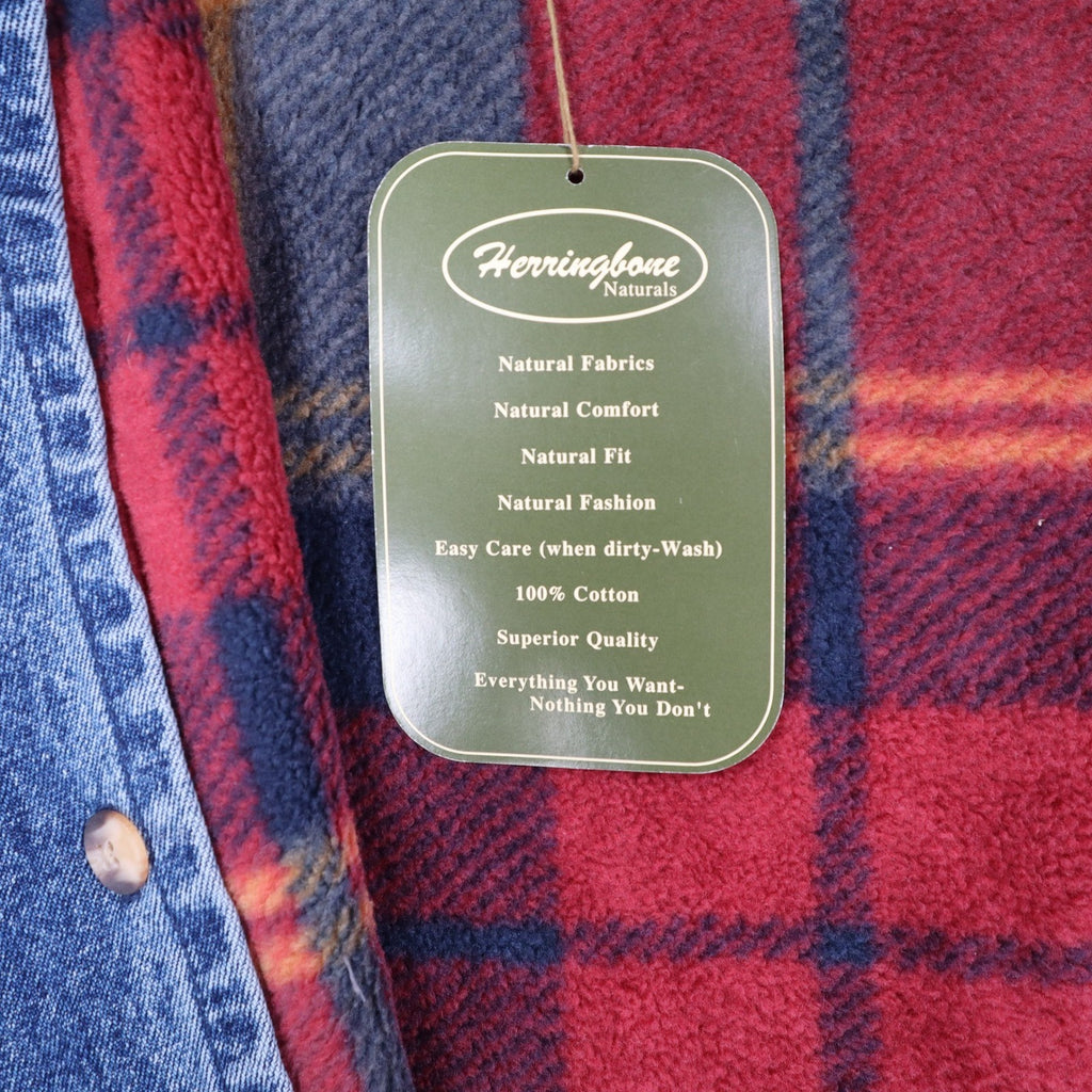 Herringbone Naturals Stone Wash Blue Denim Barn Coat Men’s XXL Corduroy Collar NWT