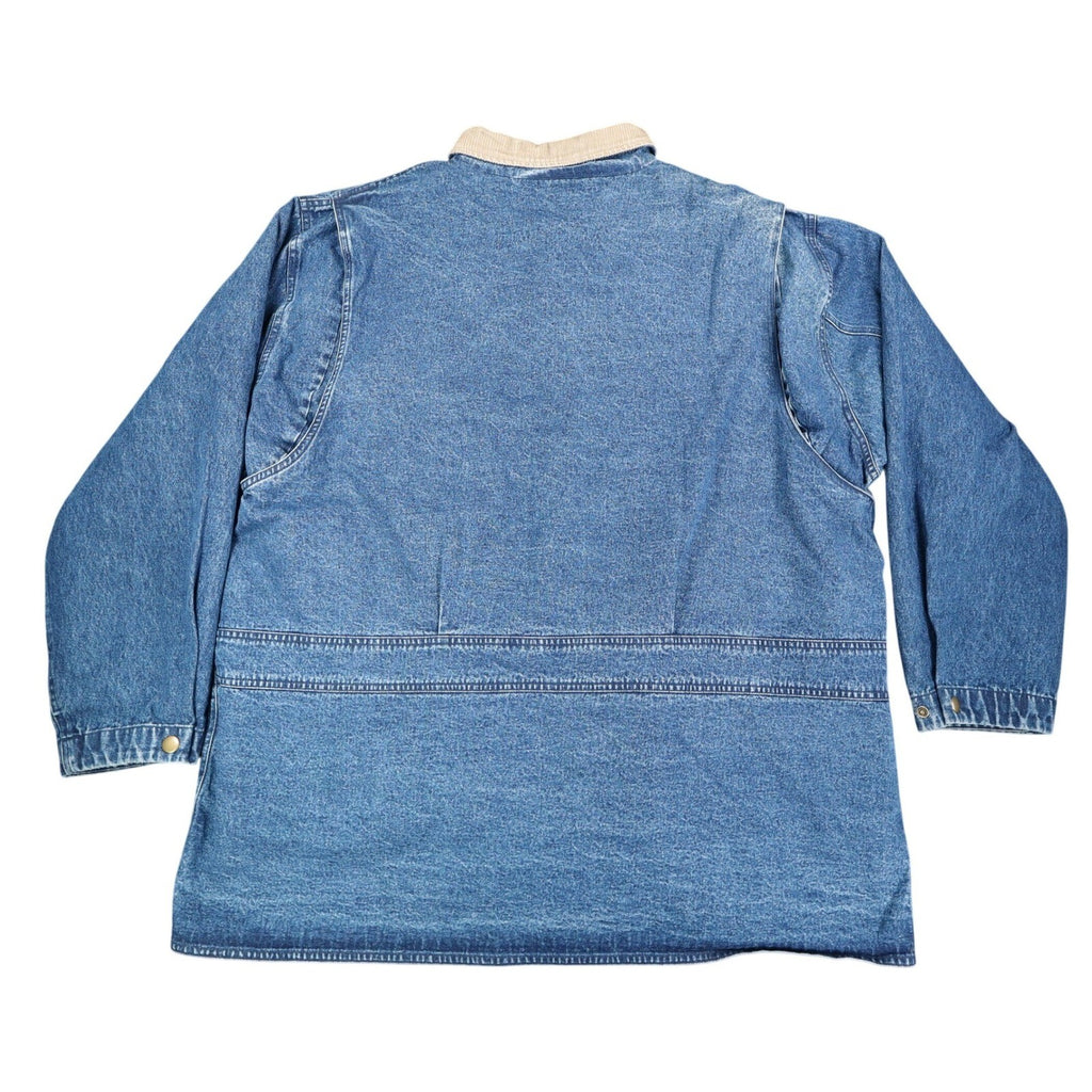 Herringbone Naturals Stone Wash Blue Denim Barn Coat Men’s XXL Corduroy Collar NWT