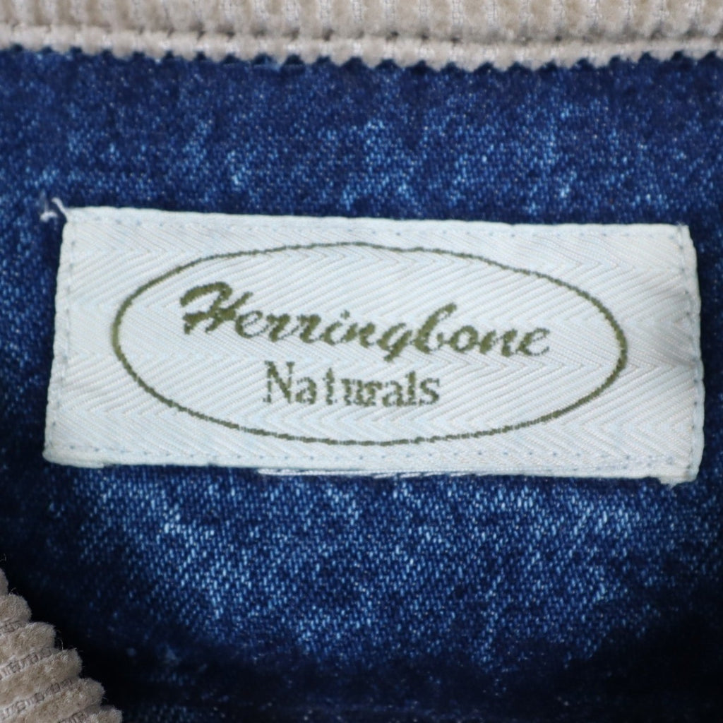 Herringbone Naturals Stone Wash Blue Denim Barn Coat Men’s XXL Corduroy Collar NWT