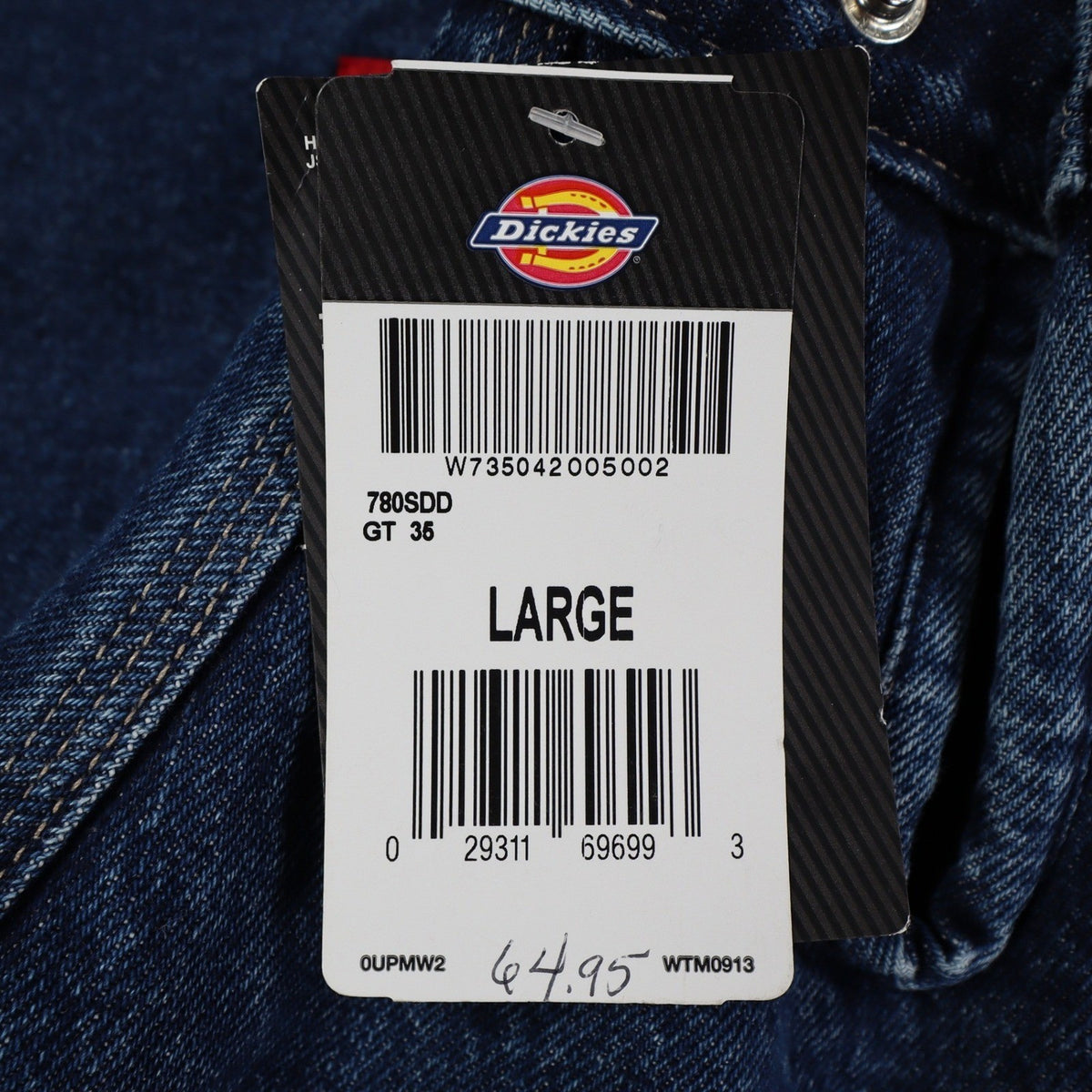 Dickies Blue Quilted Lined Denim Jacket Men’s Large Corduroy Collar NWT W735042