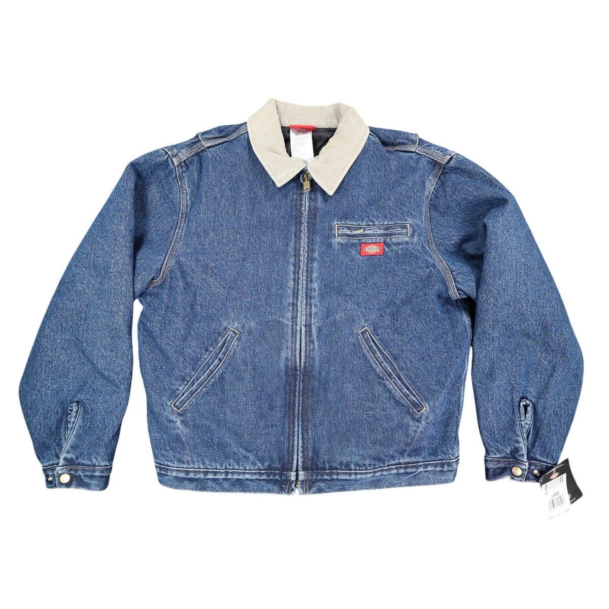 Dickies Blue Quilted Lined Denim Jacket Men’s Large Corduroy Collar NWT W735042