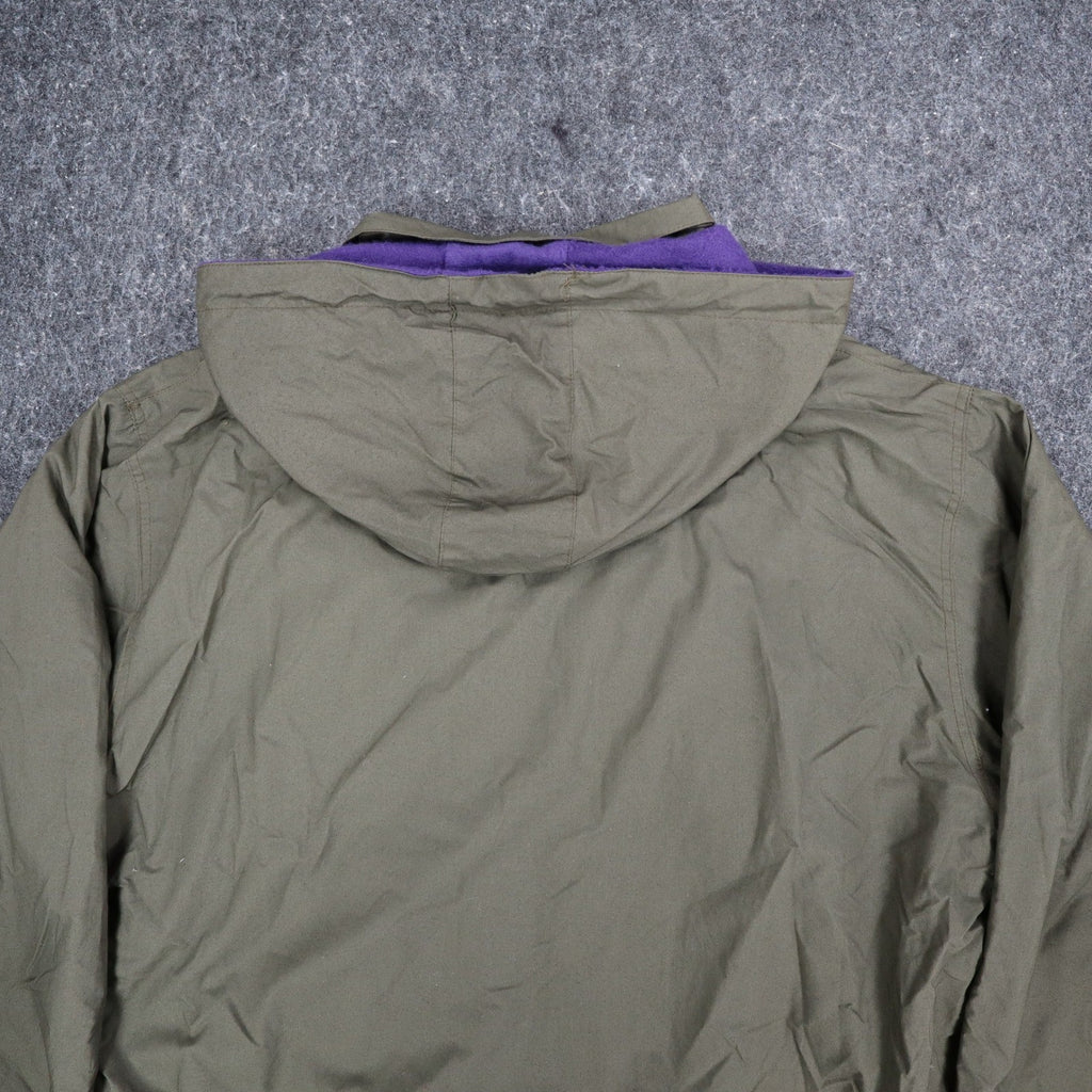 Vintage 1990s Boulevard by BLOCK Olive Green Purple Hooded Cotton Jacket Men’s XL NWT