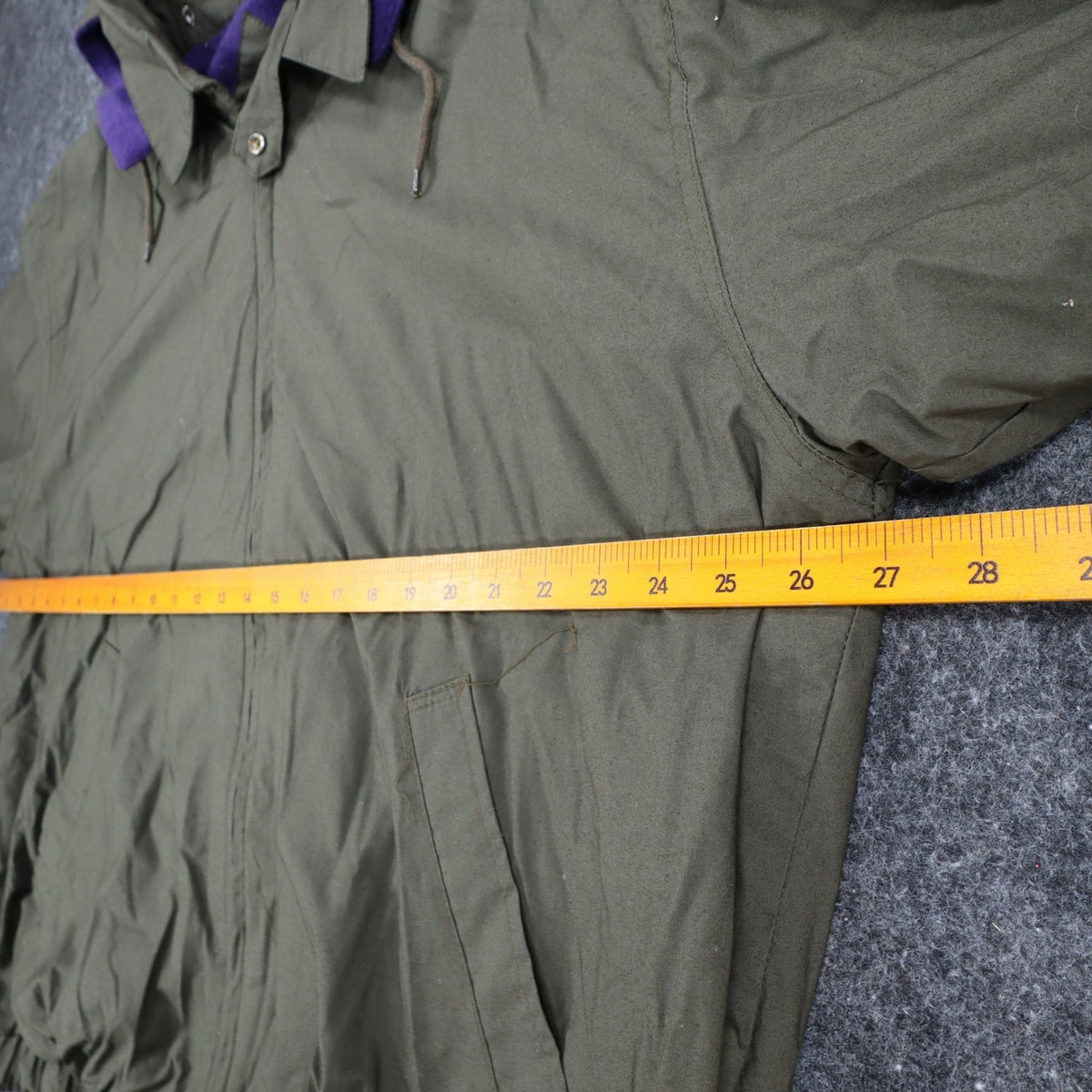 Vintage 1990s Boulevard by BLOCK Olive Green Purple Hooded Cotton Jacket Men’s XL NWT