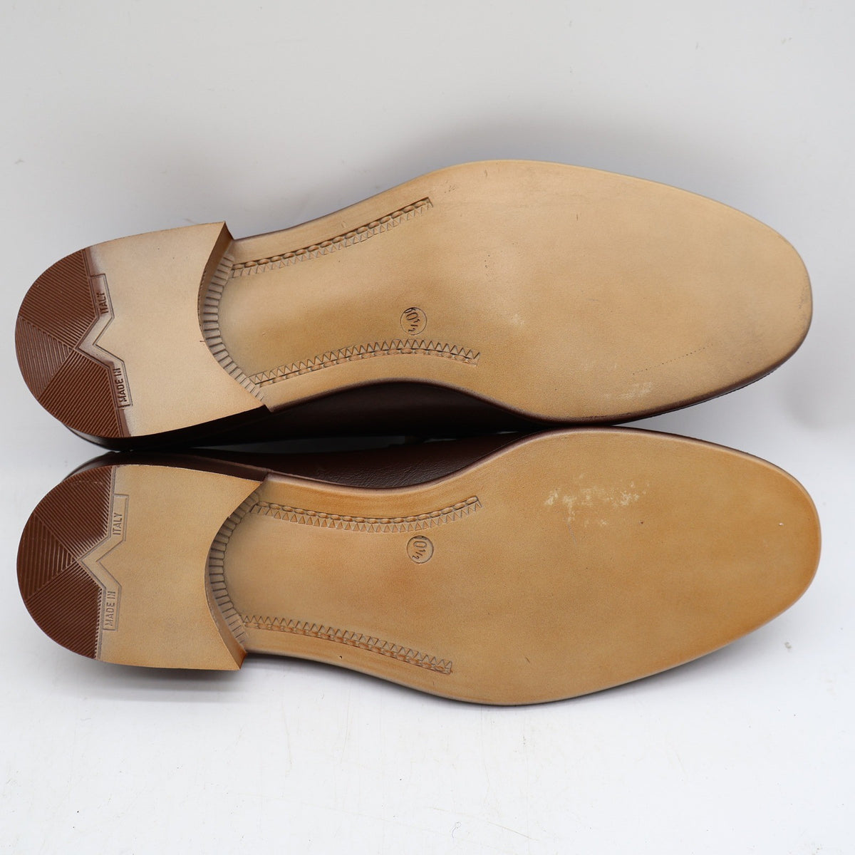 Vintage Jarman Brown Leather Metal Bar Moc Toe Loafers Men’s 10.5M Made in Italy NOS