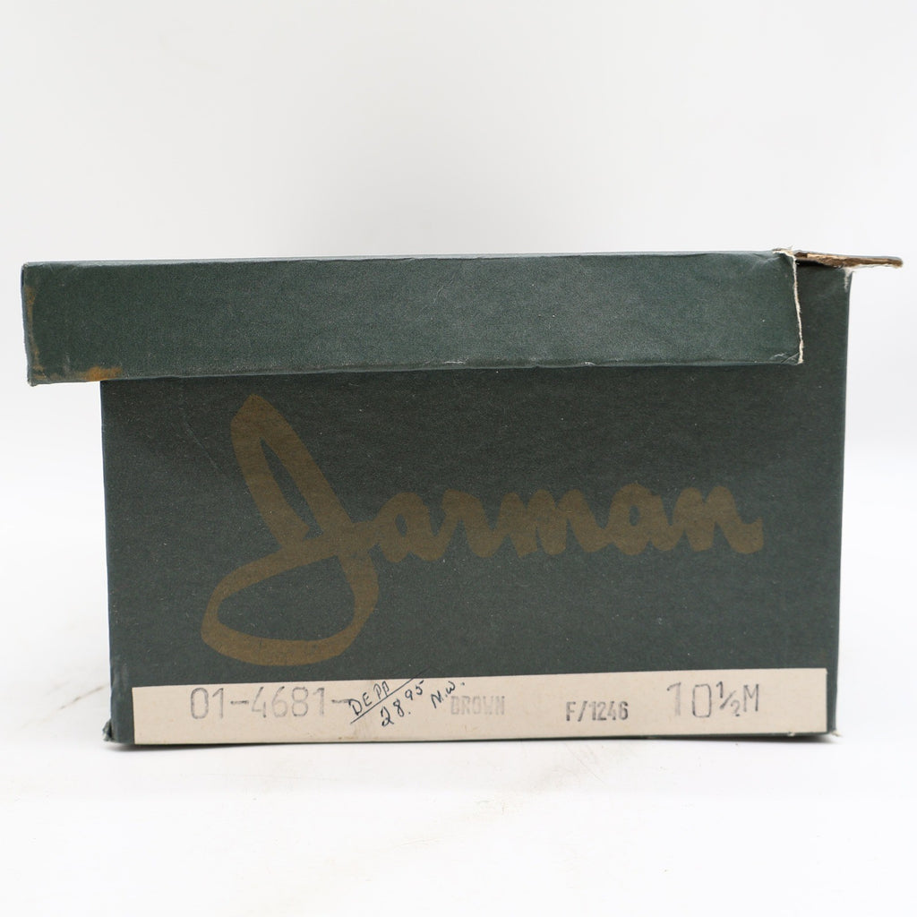 Vintage Jarman Brown Leather Metal Bar Moc Toe Loafers Men’s 10.5M Made in Italy NOS