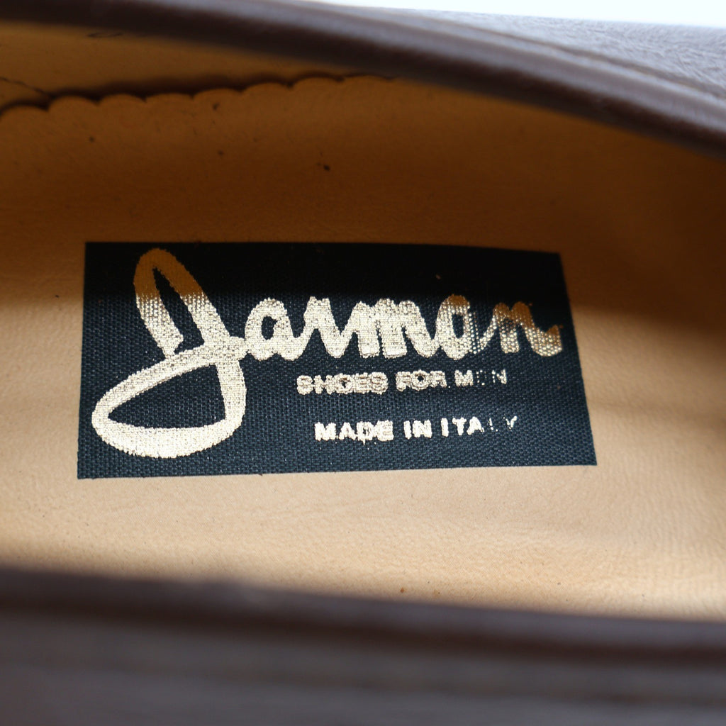 Vintage Jarman Brown Leather Metal Bar Moc Toe Loafers Men’s 10.5M Made in Italy NOS