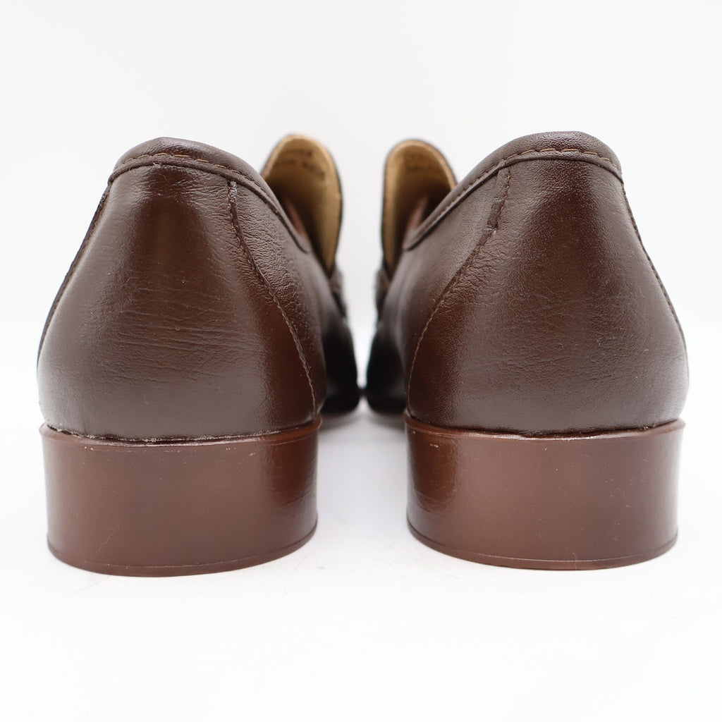 Vintage Jarman Brown Leather Metal Bar Moc Toe Loafers Men’s 10.5M Made in Italy NOS