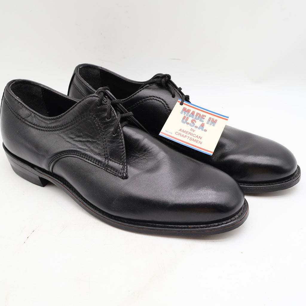 Vintage Barclay Black Leather Oxford Dress Shoes Men’s 10D USA Made Deadstock