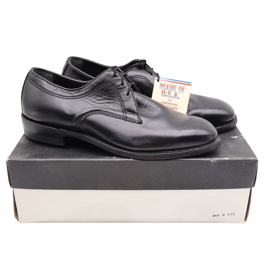 Vintage Barclay Black Leather Oxford Dress Shoes Men’s 10D USA Made Deadstock