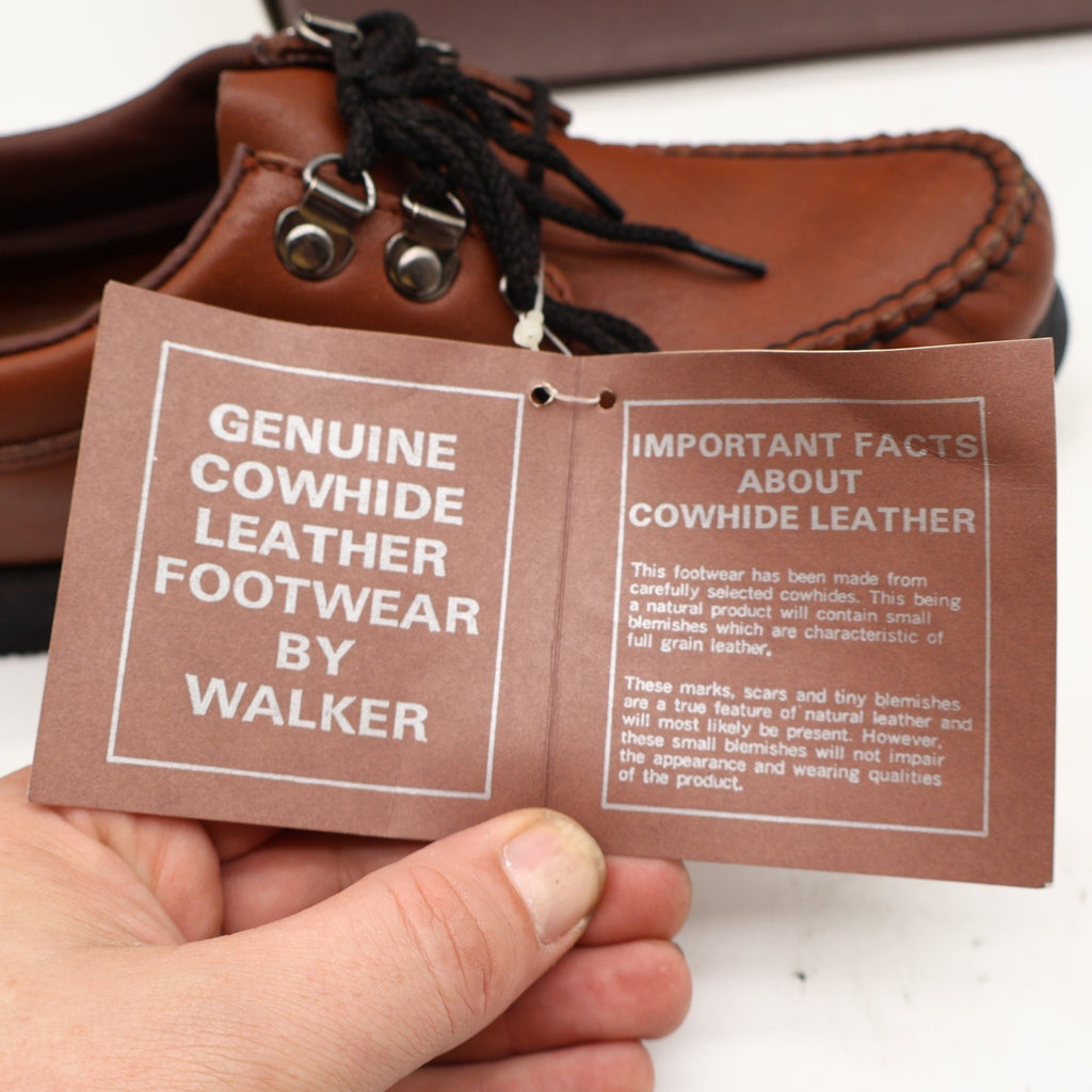 Vintage Walker Casuals Brown Cowhide Leather Moccasin Toe Oxford Shoes Men’s 8M Deadstock
