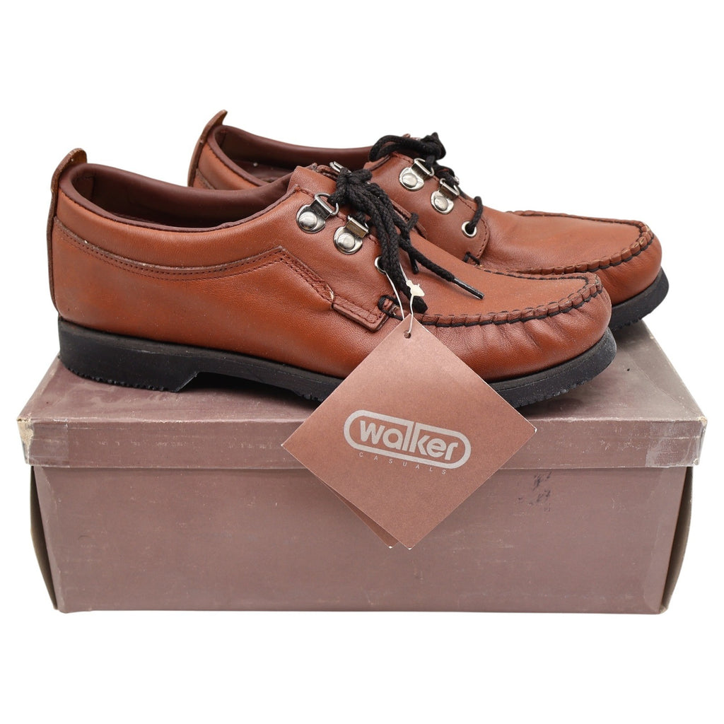 Vintage Walker Casuals Brown Cowhide Leather Moccasin Toe Oxford Shoes Men’s 8M Deadstock