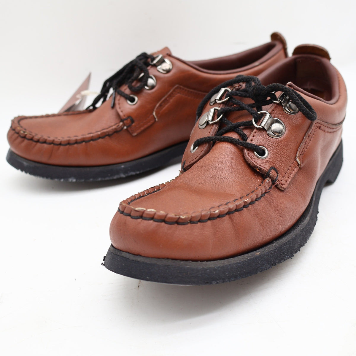 Vintage Walker Casuals Brown Cowhide Leather Moccasin Toe Oxford Shoes Men’s 8M Deadstock