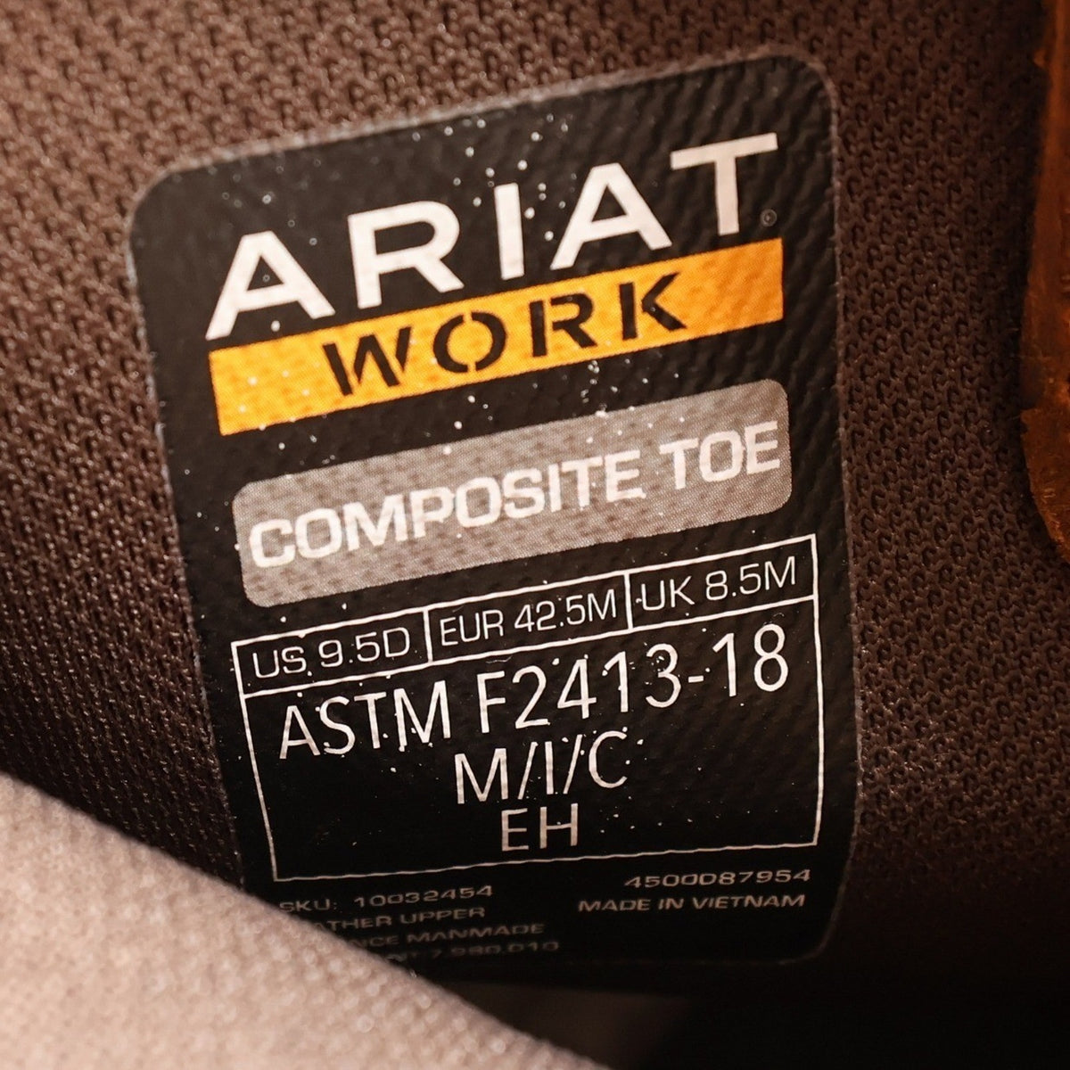 Ariat WorkHog Comp Toe Boots Mens 9.5 Brown Hornback Print NIB 10032454