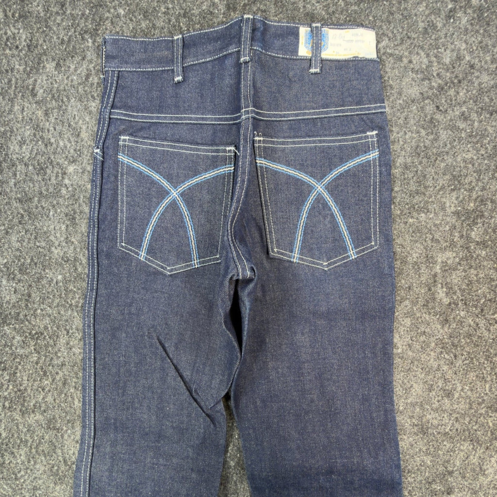 Key Vintage 70s Jeans Youth 12 Reg Blue Dark Wash Flare NWT NOS
