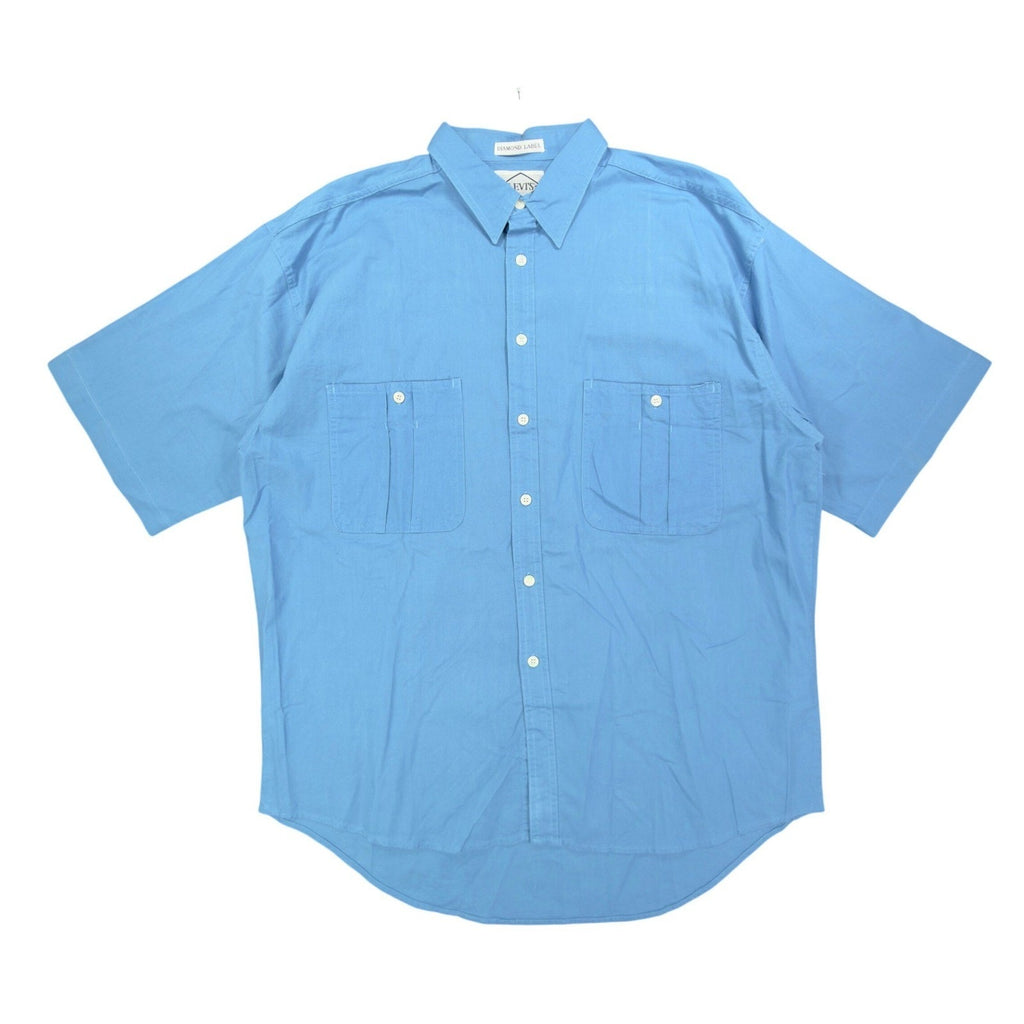 Levis Vintage 80s Diamond Label Shirt Mens L Blue Cotton Button Down NWT