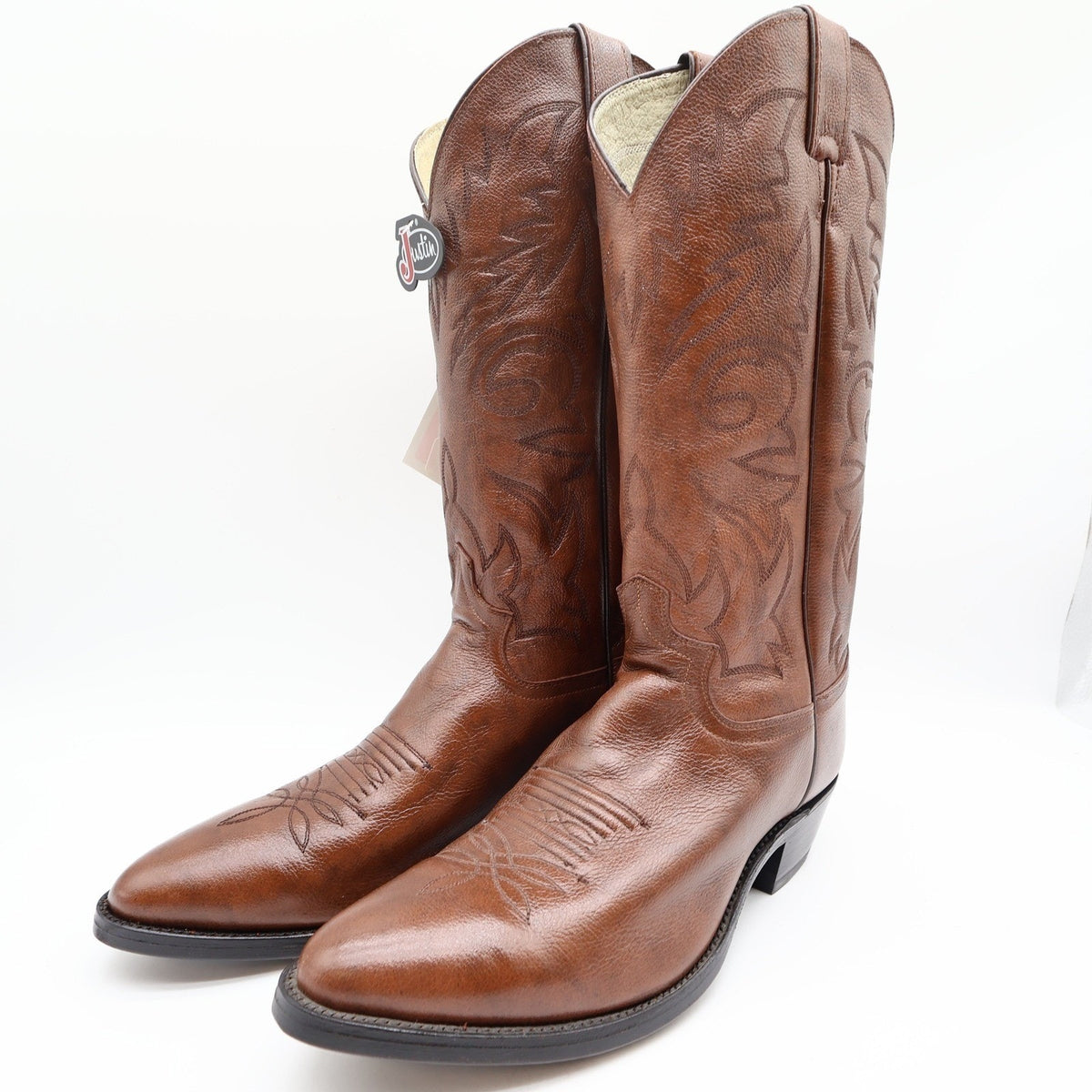 Justin Vintage 1450 Western Cowboy Boots Mens 9 D Tan Brown Leather NIB NWT