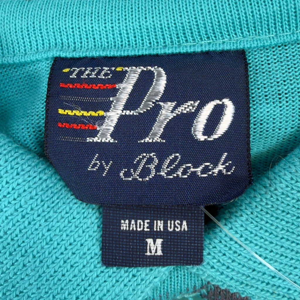 The Pro Black Watch Men's Medium Polo Shirt Turquoise Made in USA