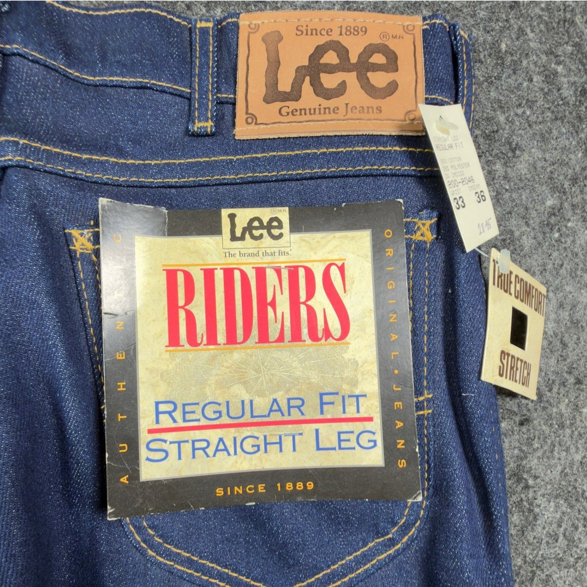 Lee Vintage 90s Riders Straight Leg Jeans Mens 33x36 Dark Indigo NWT Made in USA