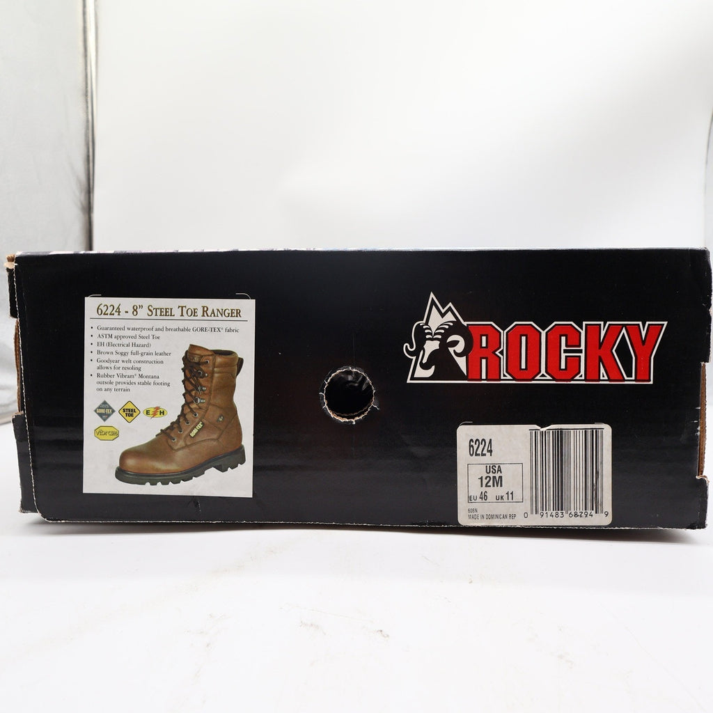 Rocky 6224 Steel Toe Ranger Work Boots Mens 12M Brown Leather Gore-Tex New