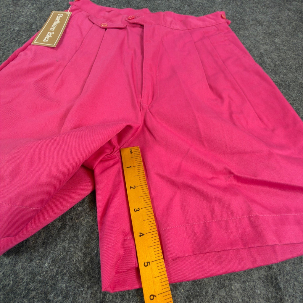 Northern Isles Shorts Womens 9/10 Vintage Pink Cotton Pleated Deadstock NWT