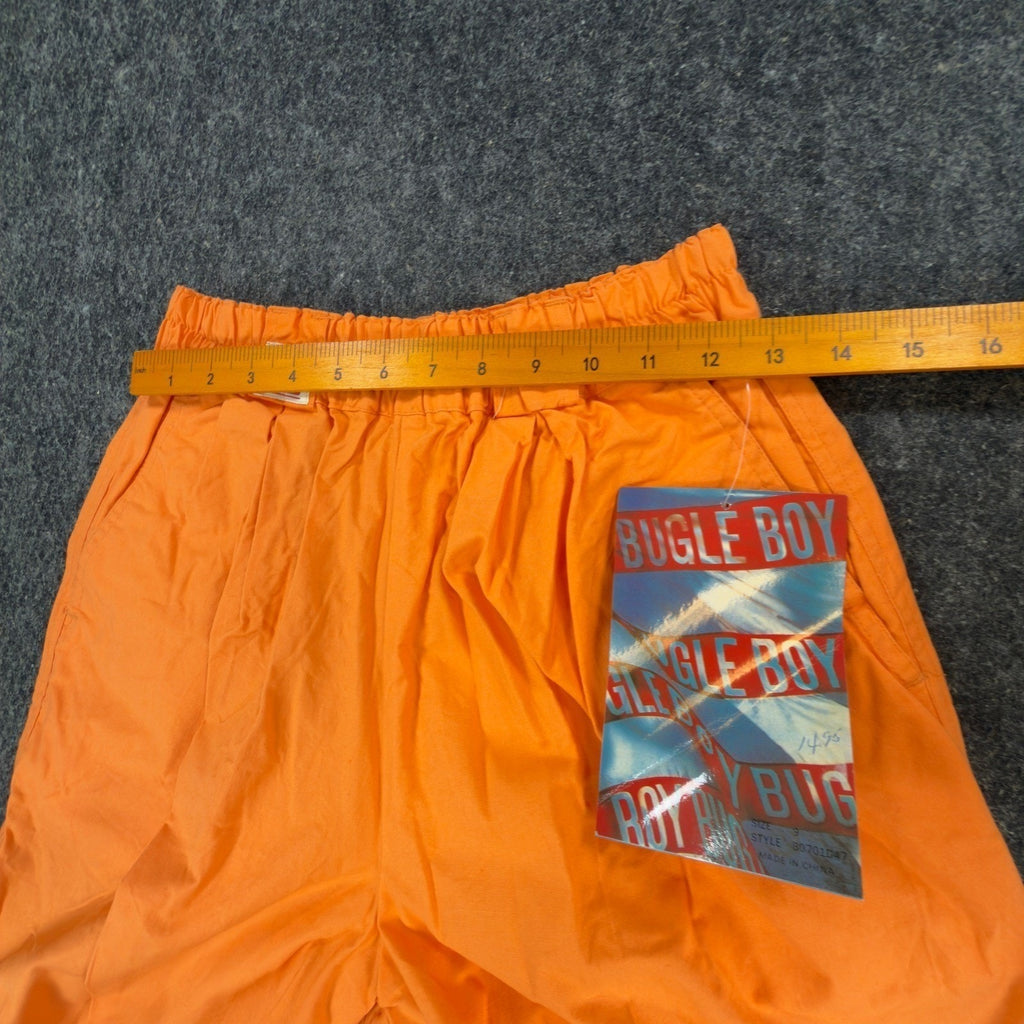 Bugle Boy Vintage 90s Shorts Boys 9 Neon Orange Cotton Elastic Waist NOS - take2supply