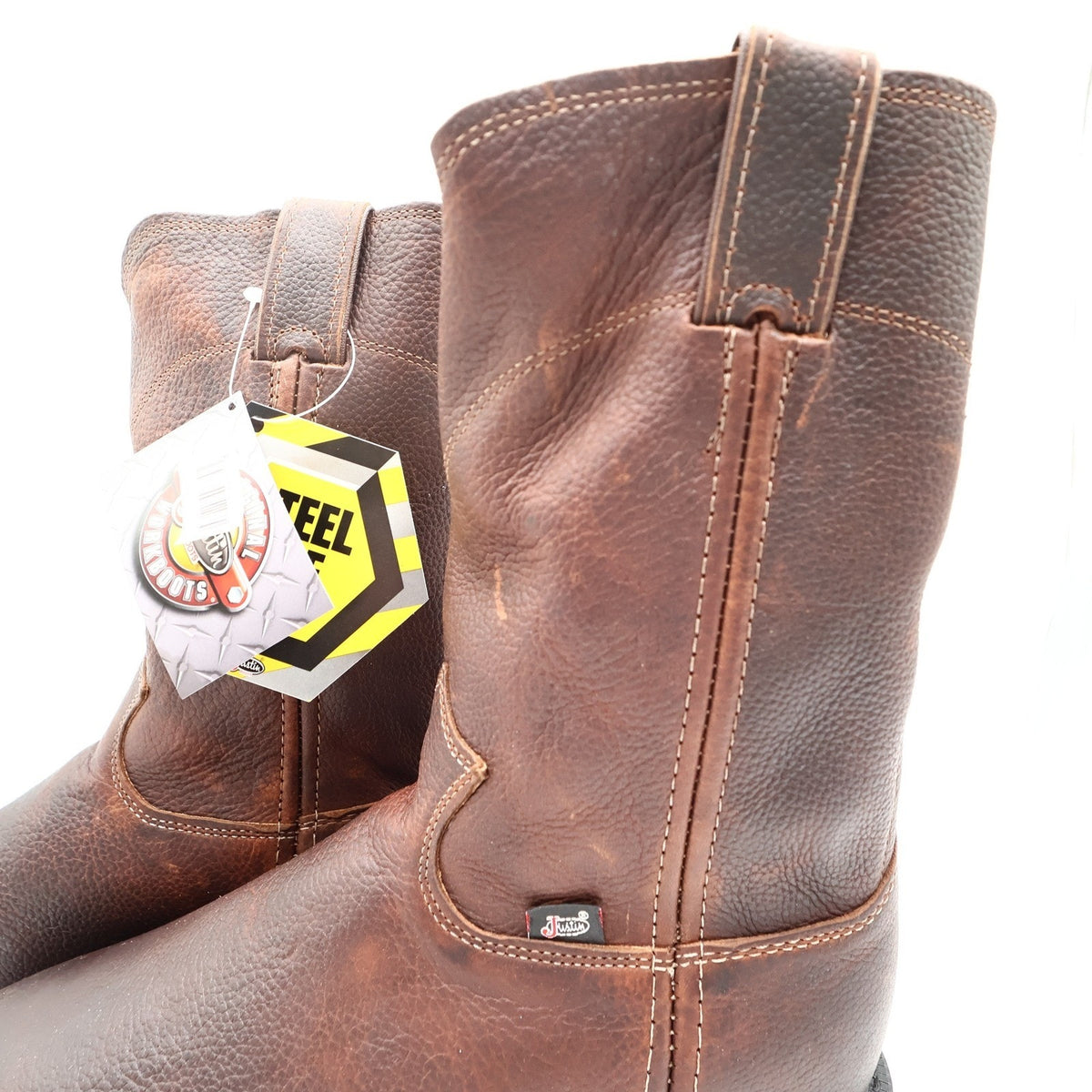 Justin Modern Steel Toe Work Boots Mens 7.5 EEE Brown Leather New In Box 4765 - take2supply