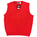 D'Avila Vintage Sweater Vest Mens XL Red Acrylic V-Neck Ribbed Knit NWT - take2supply