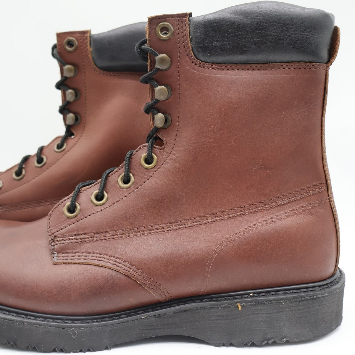 Carolina Work Boots Mens 11 D Vintage Brown Leather Made in USA Stock 895 Y2K