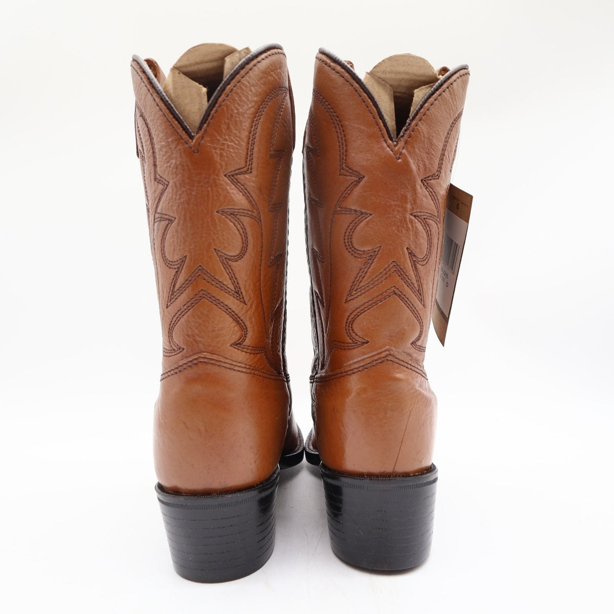 Vintage Laredo 28-2215 Brown Leather J Toe Western Boots Kids 2.5 NWT Deadstock