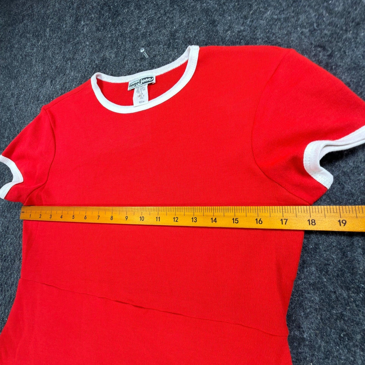 Angel Jones 70s Ringer Dress Womens Medium Red Acrylic Deadstock New - take2supply