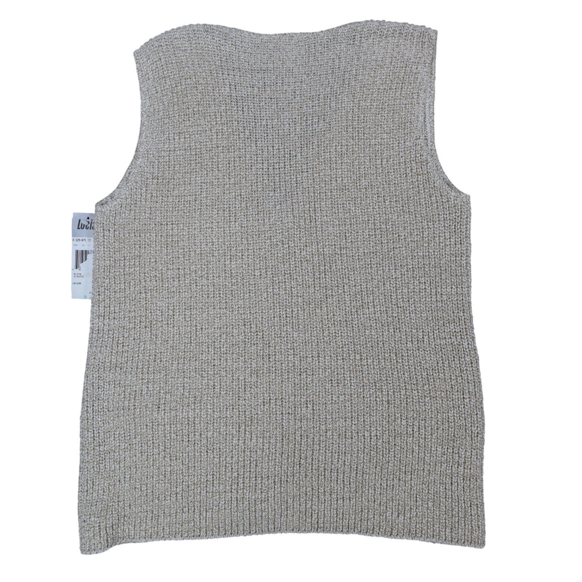 Lucia Sweater Vest Womens Medium Vintage 90s Beige Cotton Knit Button Front USA