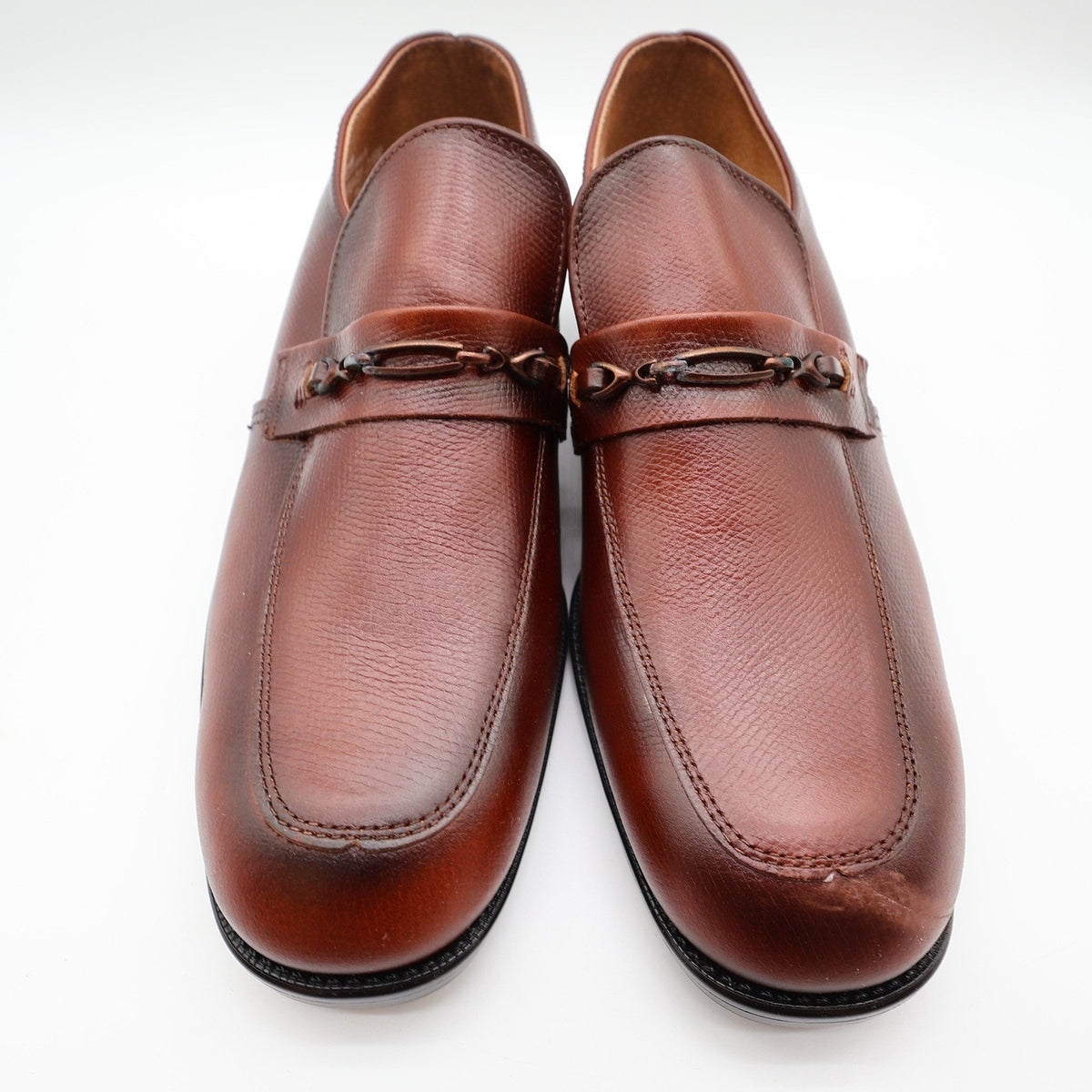 Barclay Loafers Mens 10 D Vintage Brown Bit Slip On Dress Shoes USA Made 96150