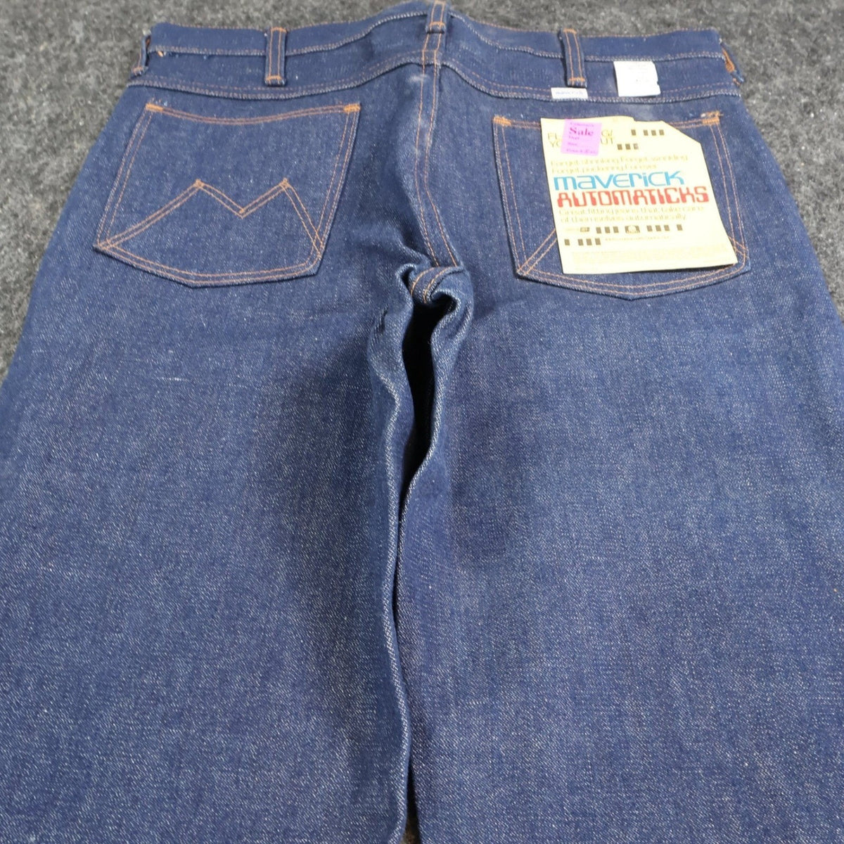 Maverick Vintage 70s Flare Jeans Mens 33x34 Blue Cotton Made in USA NOS